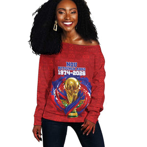 Custom Haiti Grenadye Alaso Off Shoulder Sweater Red Nou Retounen Anko 1974-2026 - African Pride
