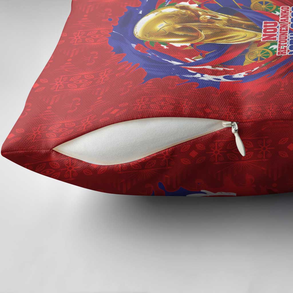 Haiti Grenadye Alaso Pillow Cover Red Nou Retounen Anko 1974-2026 - African Pride