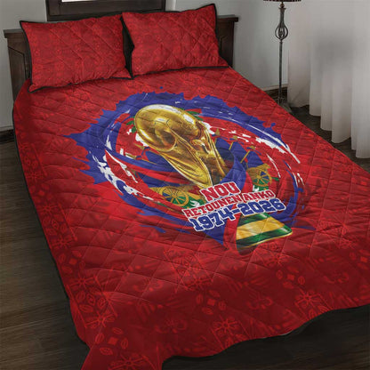 Haiti Grenadye Alaso Quilt Bed Set Red Nou Retounen Anko 1974-2026 - African Pride