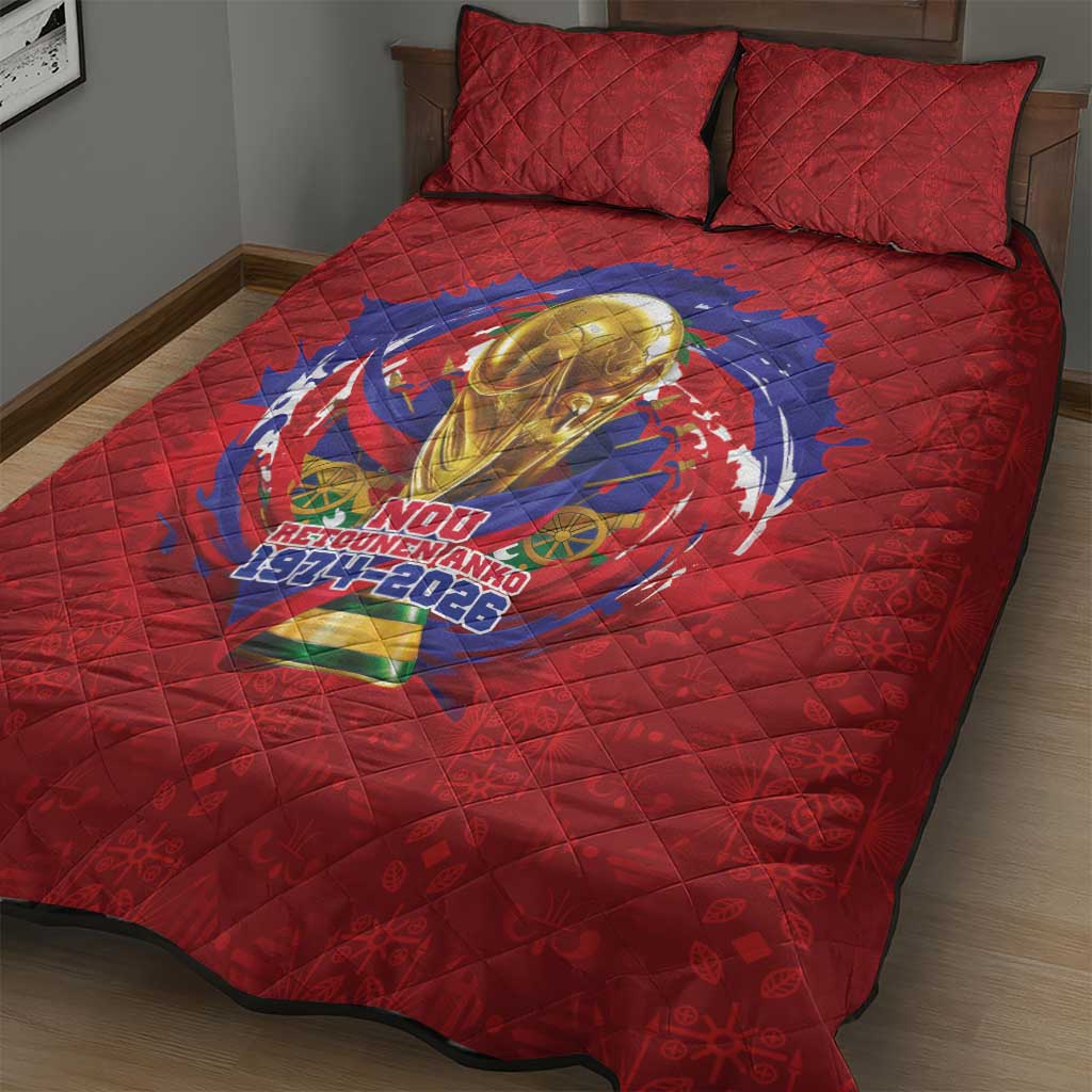 Haiti Grenadye Alaso Quilt Bed Set Red Nou Retounen Anko 1974-2026 - African Pride