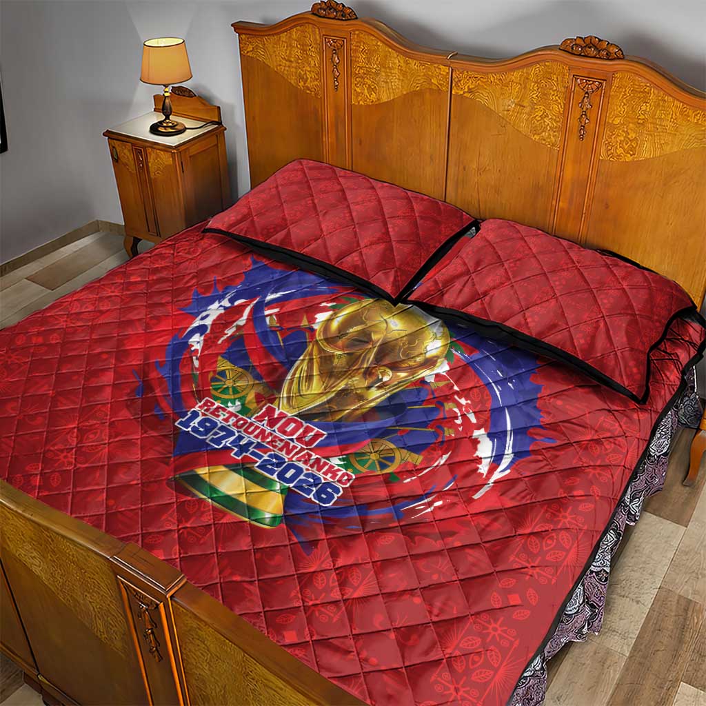 Haiti Grenadye Alaso Quilt Bed Set Red Nou Retounen Anko 1974-2026 - African Pride