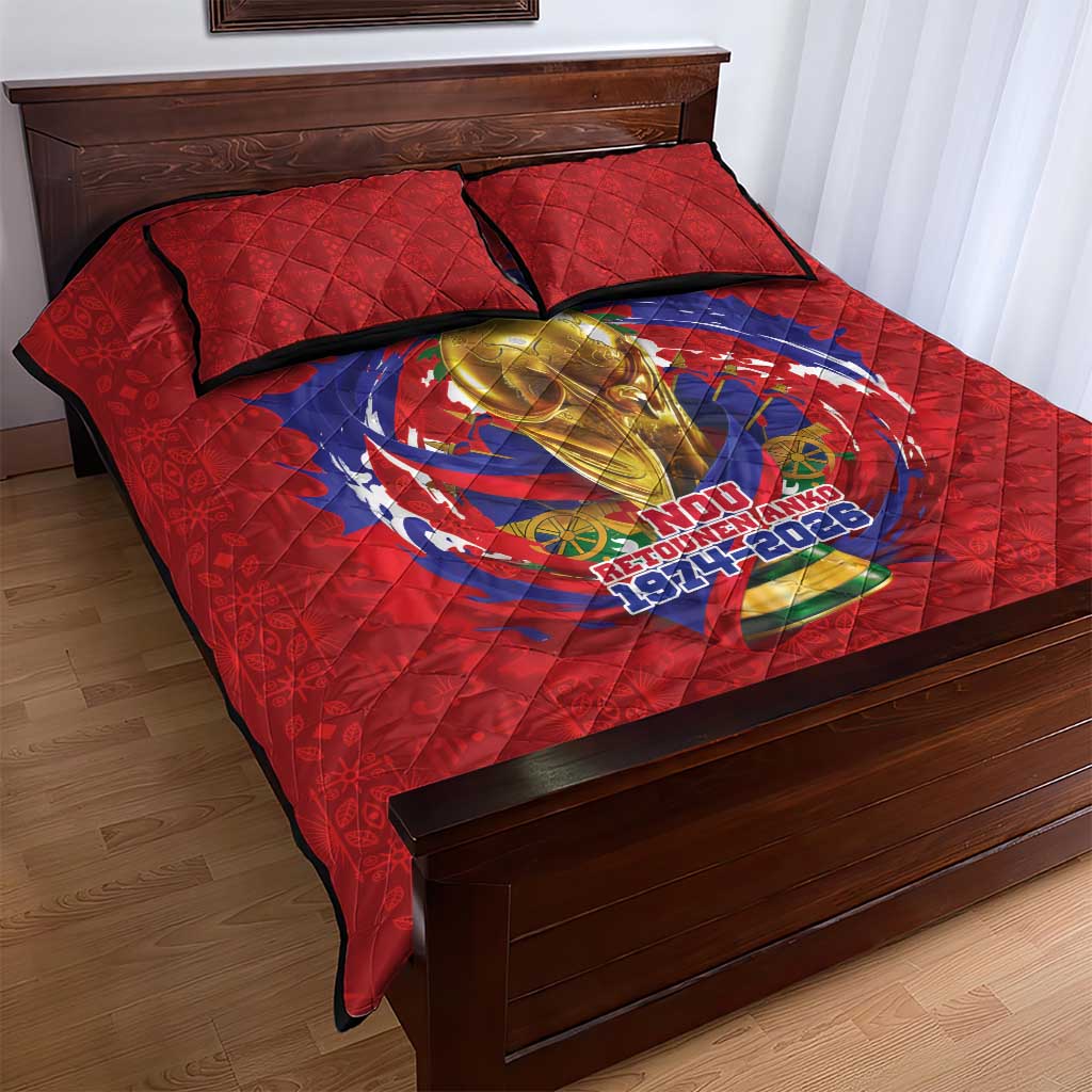Haiti Grenadye Alaso Quilt Bed Set Red Nou Retounen Anko 1974-2026 - African Pride