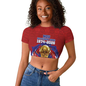 Custom Haiti Grenadye Alaso Raglan Cropped T shirt Red Nou Retounen Anko 1974-2026 - African Pride