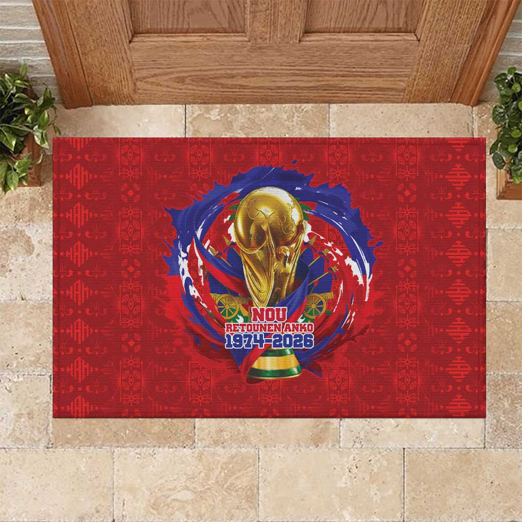 Haiti Grenadye Alaso Rubber Doormat Red Nou Retounen Anko 1974-2026 - African Pride