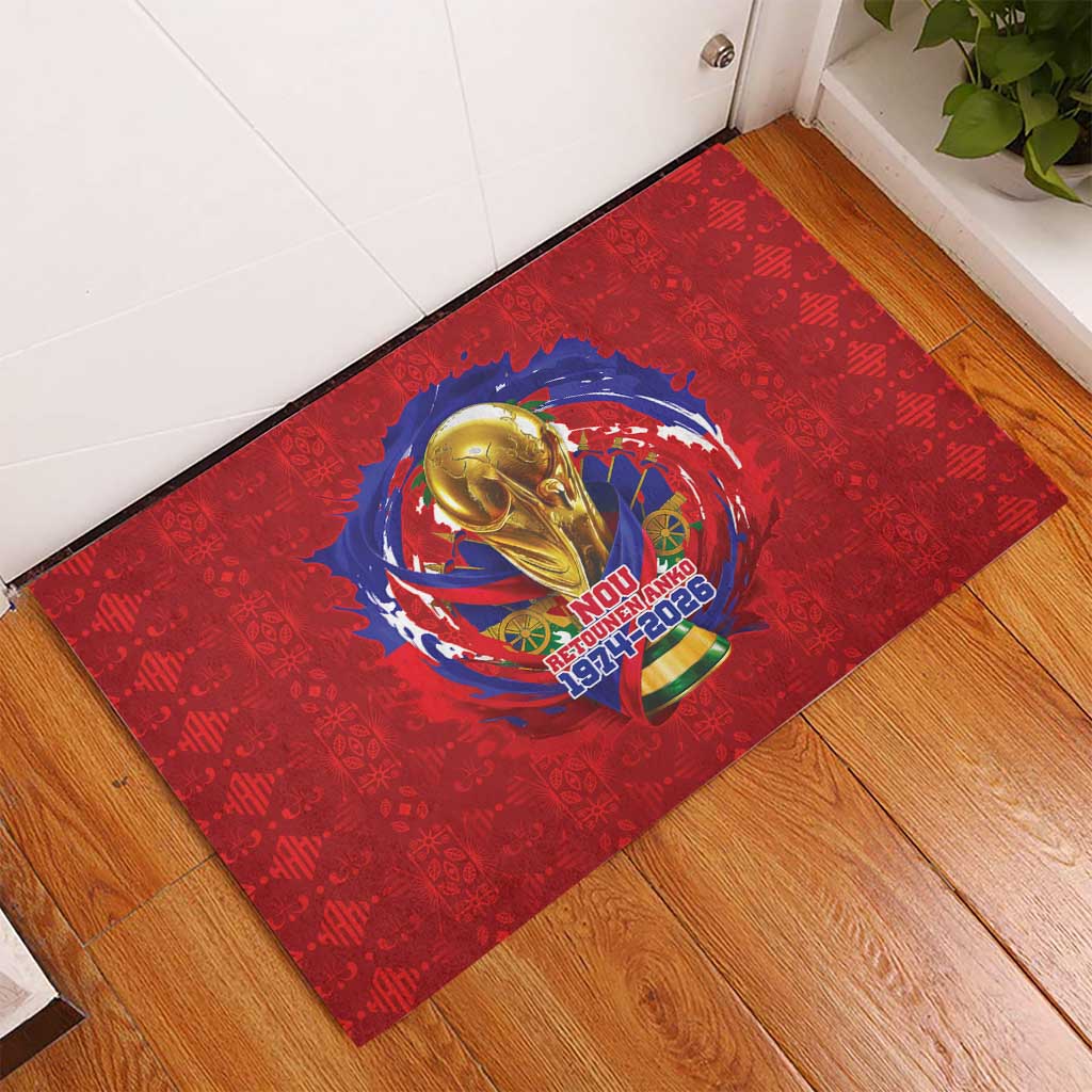 Haiti Grenadye Alaso Rubber Doormat Red Nou Retounen Anko 1974-2026 - African Pride