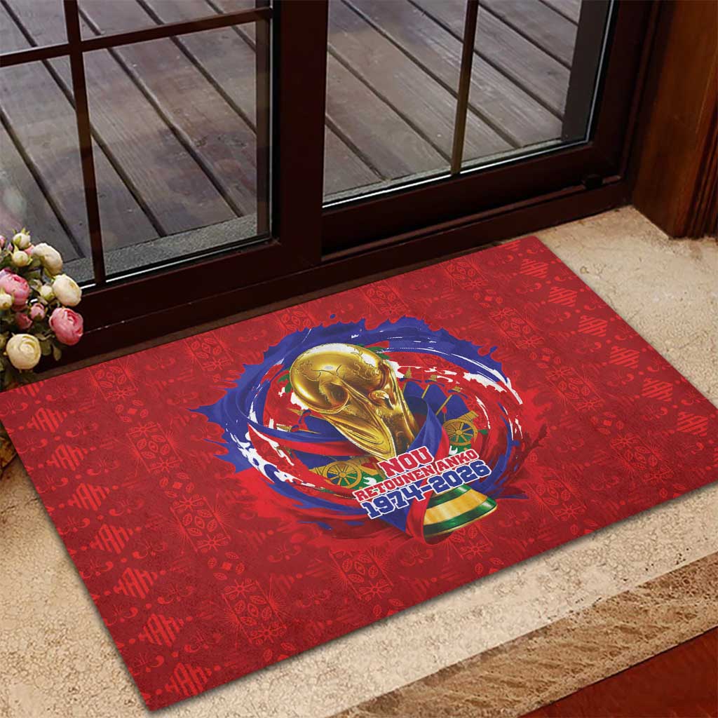 Haiti Grenadye Alaso Rubber Doormat Red Nou Retounen Anko 1974-2026 - African Pride