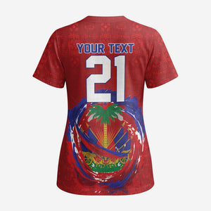 Custom Haiti Grenadye Alaso Scrub Top Red Nou Retounen Anko 1974-2026 - African Pride