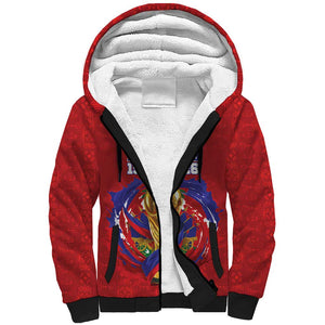 Custom Haiti Grenadye Alaso Sherpa Hoodie Red Nou Retounen Anko 1974-2026 - African Pride