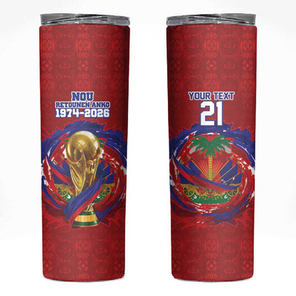 Custom Haiti Grenadye Alaso Skinny Tumbler Red Nou Retounen Anko 1974-2026 - African Pride