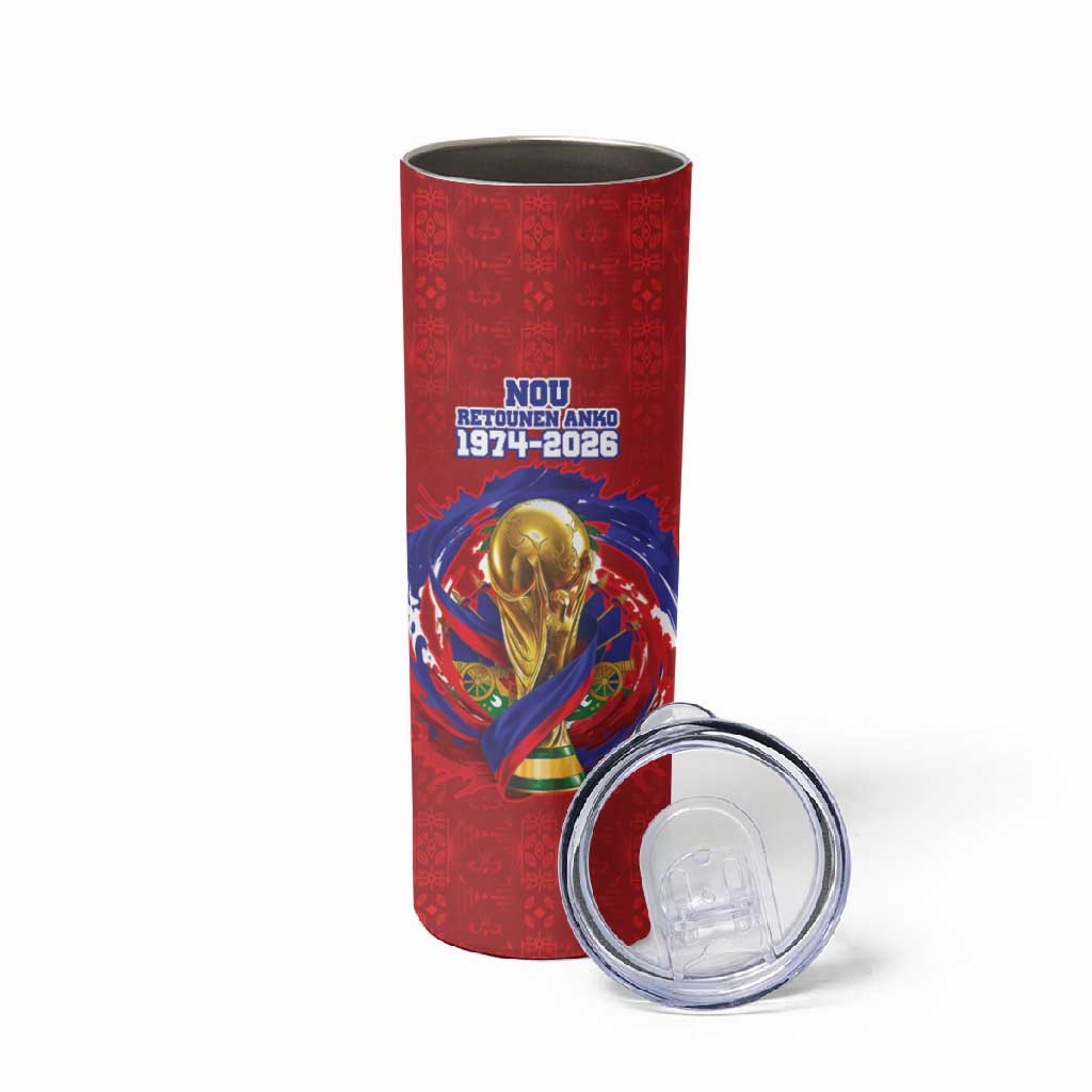 Custom Haiti Grenadye Alaso Skinny Tumbler Red Nou Retounen Anko 1974-2026 - African Pride
