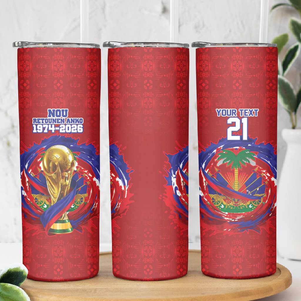Custom Haiti Grenadye Alaso Skinny Tumbler Red Nou Retounen Anko 1974-2026 - African Pride
