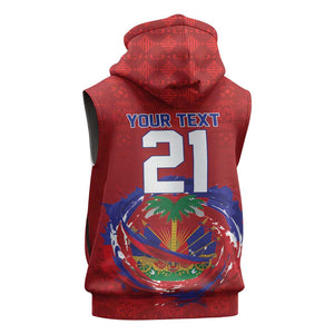 Custom Haiti Grenadye Alaso Sleeveless Hoodie Red Nou Retounen Anko 1974-2026 - African Pride