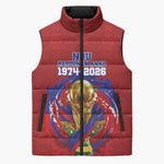 Custom Haiti Grenadye Alaso Sleeveless Puffer Jacket Red Nou Retounen Anko 1974-2026 - African Pride