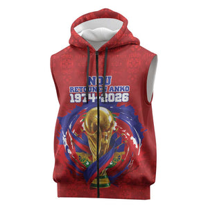 Custom Haiti Grenadye Alaso Sleeveless Zip Hoodie Red Nou Retounen Anko 1974-2026 - African Pride