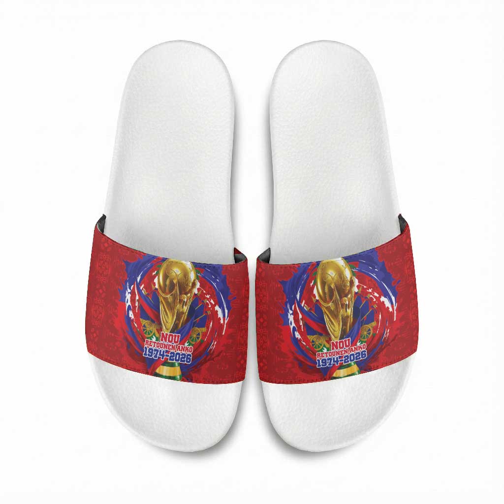 Haiti Grenadye Alaso Slide Sandals Red Nou Retounen Anko 1974-2026 - African Pride