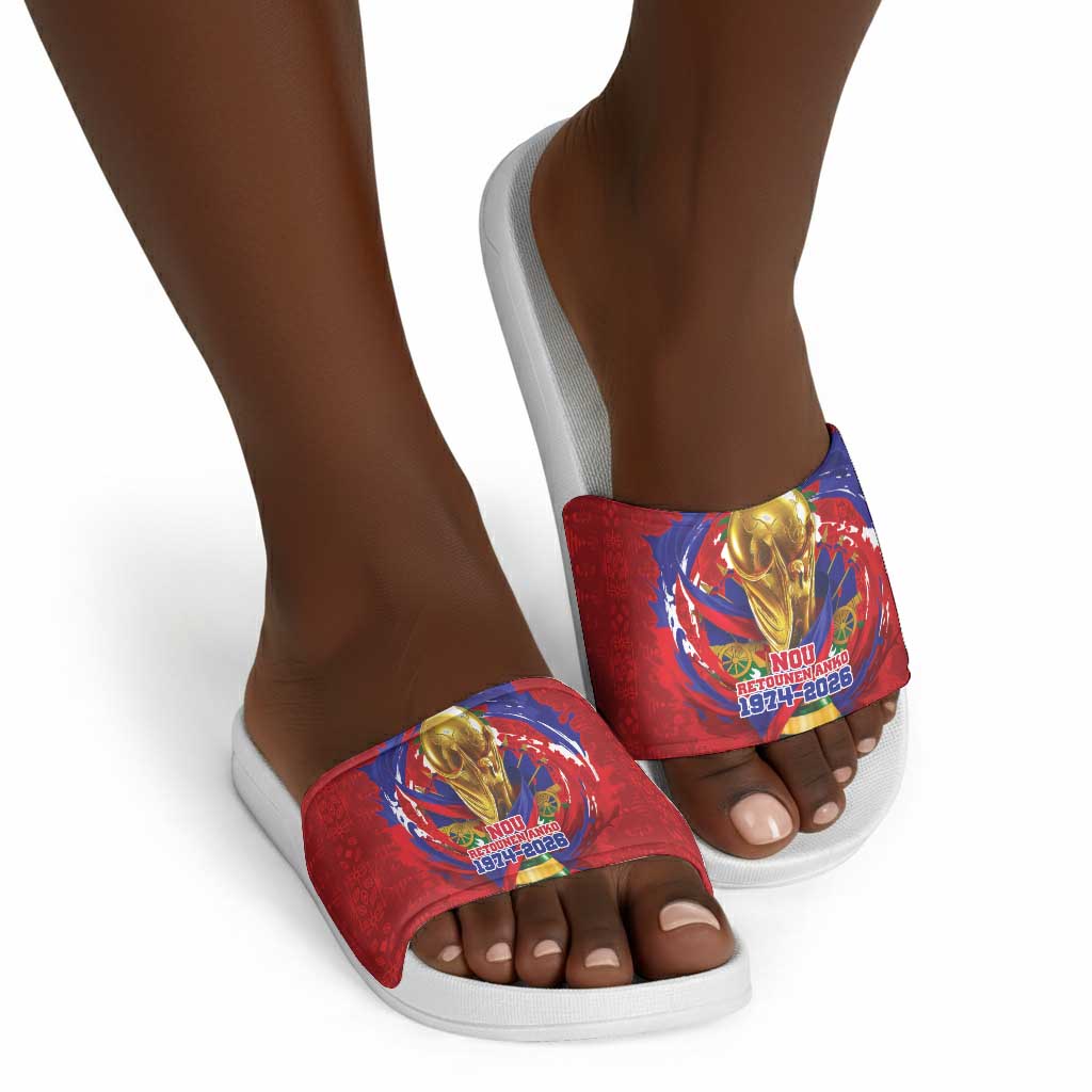Haiti Grenadye Alaso Slide Sandals Red Nou Retounen Anko 1974-2026 - African Pride