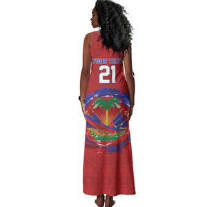 Custom Haiti Grenadye Alaso Tank Maxi Dress Red Nou Retounen Anko 1974-2026 - African Pride