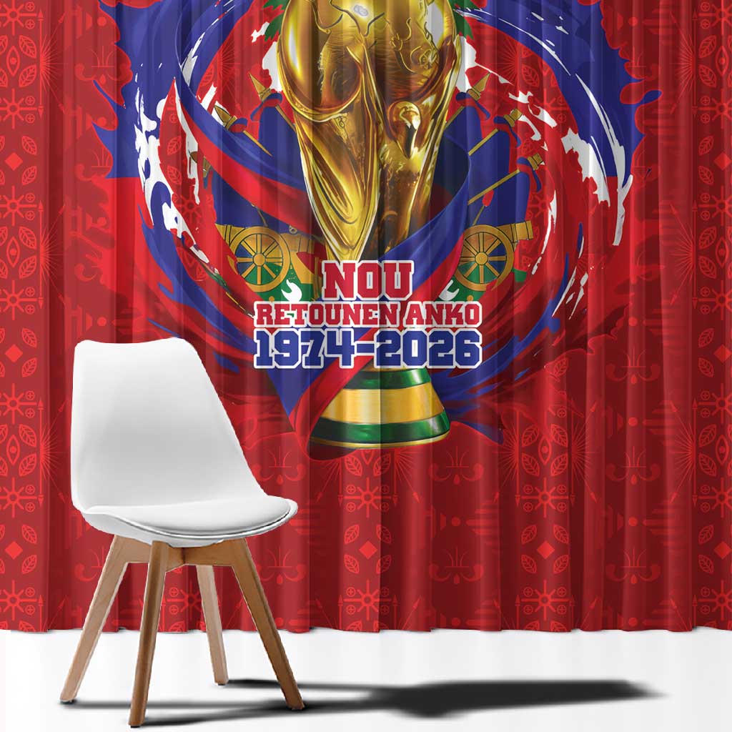 Haiti Grenadye Alaso Window Curtain Red Nou Retounen Anko 1974-2026 - African Pride