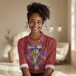 Custom Haiti Grenadye Alaso Women Casual Shirt Red Nou Retounen Anko 1974-2026 - African Pride