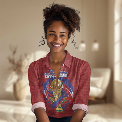 Custom Haiti Grenadye Alaso Women Casual Shirt Red Nou Retounen Anko 1974-2026 - African Pride
