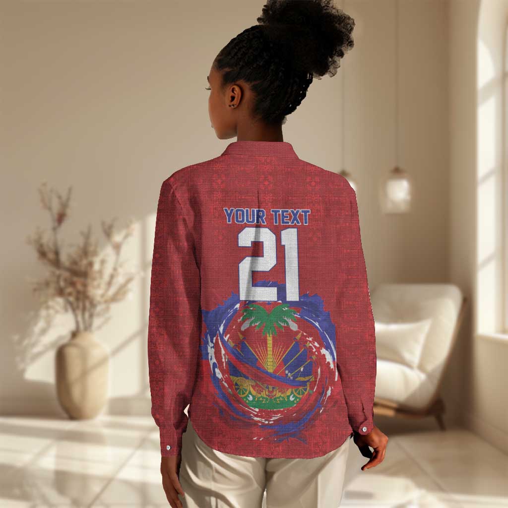Custom Haiti Grenadye Alaso Women Casual Shirt Red Nou Retounen Anko 1974-2026 - African Pride