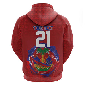 Custom Haiti Grenadye Alaso Zip Hoodie Red Nou Retounen Anko 1974-2026 - African Pride