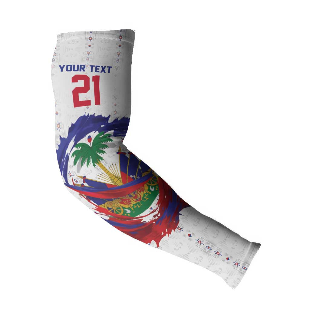 Custom Haiti Grenadye Alaso Arm Sleeves White Nou Retounen Anko 1974-2026 - African Pride