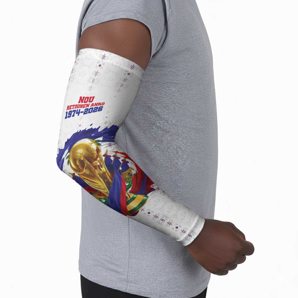 Custom Haiti Grenadye Alaso Arm Sleeves White Nou Retounen Anko 1974-2026 - African Pride