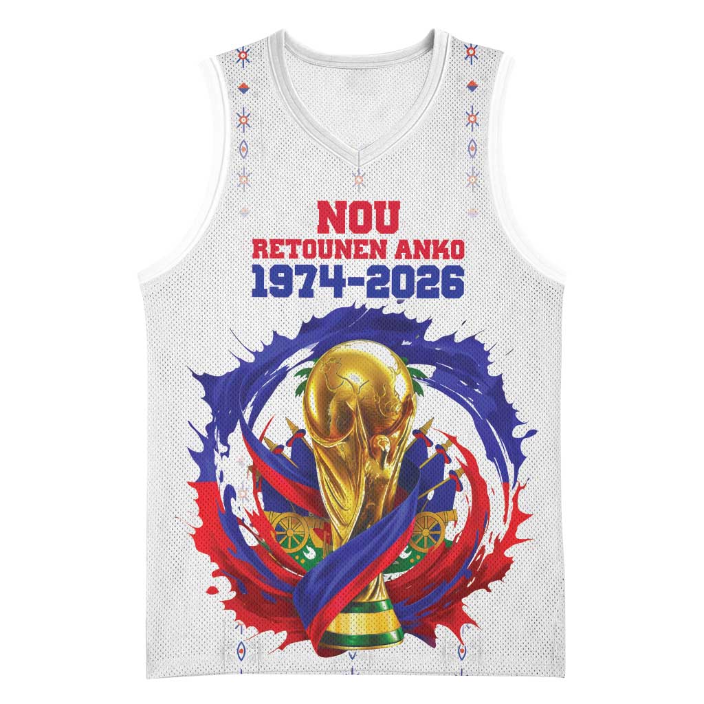 Custom Haiti Grenadye Alaso Basketball Jersey White Nou Retounen Anko 1974-2026 - African Pride