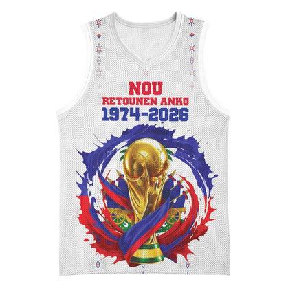 Custom Haiti Grenadye Alaso Basketball Jersey White Nou Retounen Anko 1974-2026 - African Pride