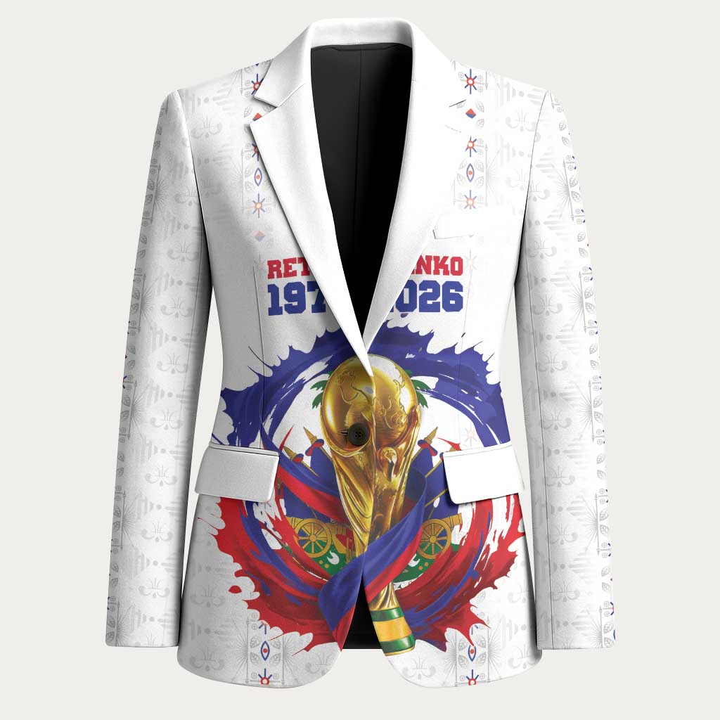 Custom Haiti Grenadye Alaso Blazer White Nou Retounen Anko 1974-2026 - African Pride