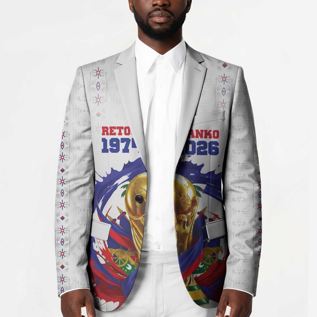 Custom Haiti Grenadye Alaso Blazer White Nou Retounen Anko 1974-2026 - African Pride