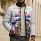 Custom Haiti Grenadye Alaso Bomber Puffer Jacket White Nou Retounen Anko 1974-2026 - African Pride