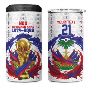 Custom Haiti Grenadye Alaso 4 in 1 Can Cooler Tumbler White Nou Retounen Anko 1974-2026 - African Pride