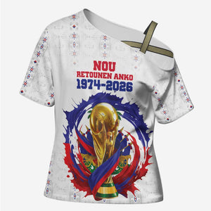Custom Haiti Grenadye Alaso Cross Shoulder Shirt White Nou Retounen Anko 1974-2026 - African Pride