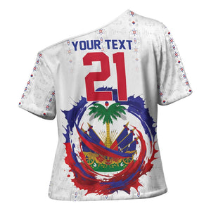 Custom Haiti Grenadye Alaso Cross Shoulder Shirt White Nou Retounen Anko 1974-2026 - African Pride