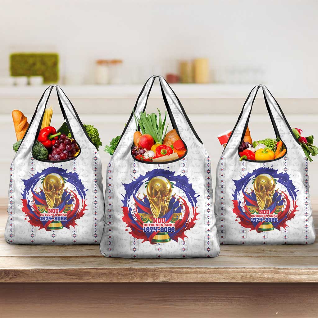 Haiti Grenadye Alaso Grocery Bag White Nou Retounen Anko 1974-2026 - African Pride
