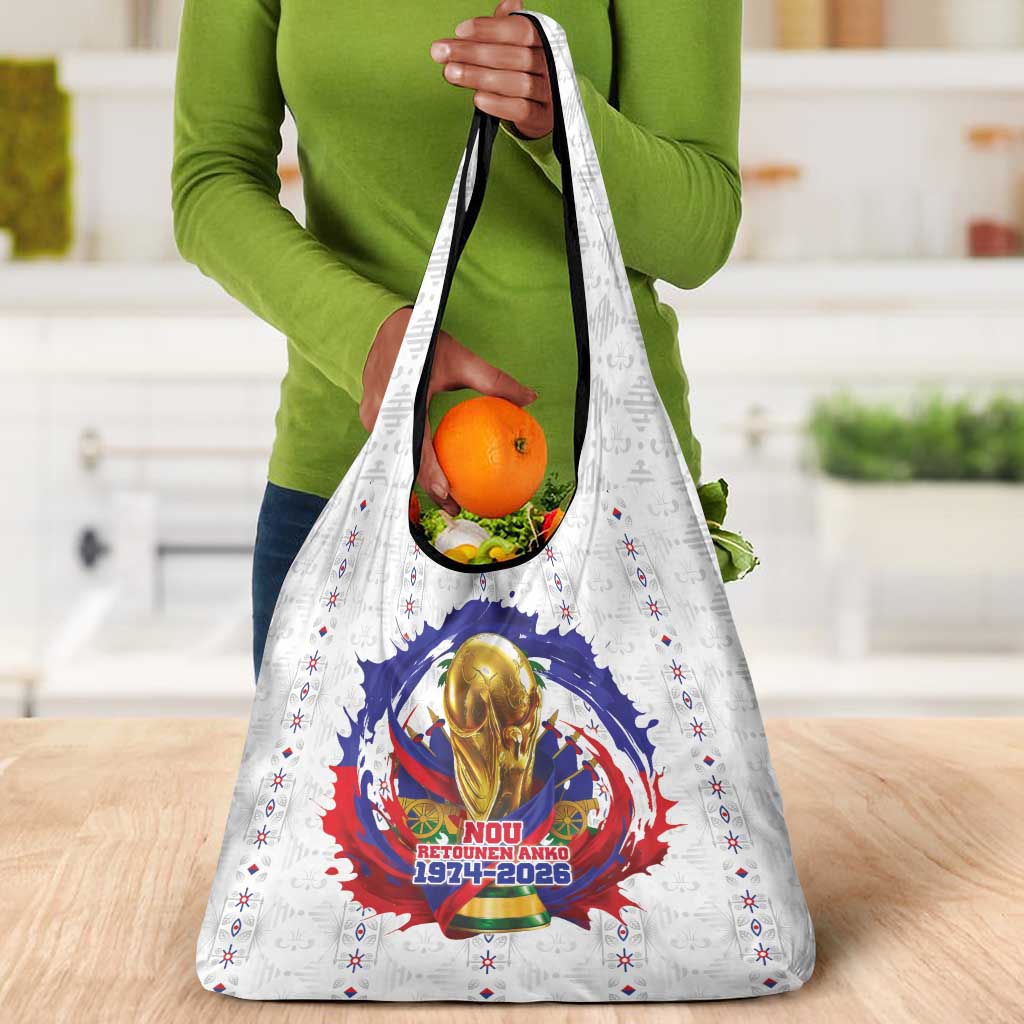 Haiti Grenadye Alaso Grocery Bag White Nou Retounen Anko 1974-2026 - African Pride