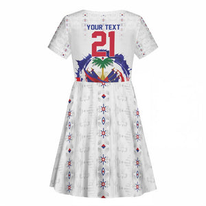 Custom Haiti Grenadye Alaso Kid Short Sleeve Dress White Nou Retounen Anko 1974-2026 - African Pride