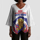 Custom Haiti Grenadye Alaso Kimono Sleeve Blouse White Nou Retounen Anko 1974-2026 - African Pride