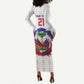 Custom Haiti Grenadye Alaso Long Sleeve Bodycon Dress White Nou Retounen Anko 1974-2026 - African Pride
