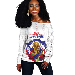 Custom Haiti Grenadye Alaso Off Shoulder Sweater White Nou Retounen Anko 1974-2026 - African Pride
