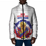 Custom Haiti Grenadye Alaso Padded Jacket White Nou Retounen Anko 1974-2026 - African Pride