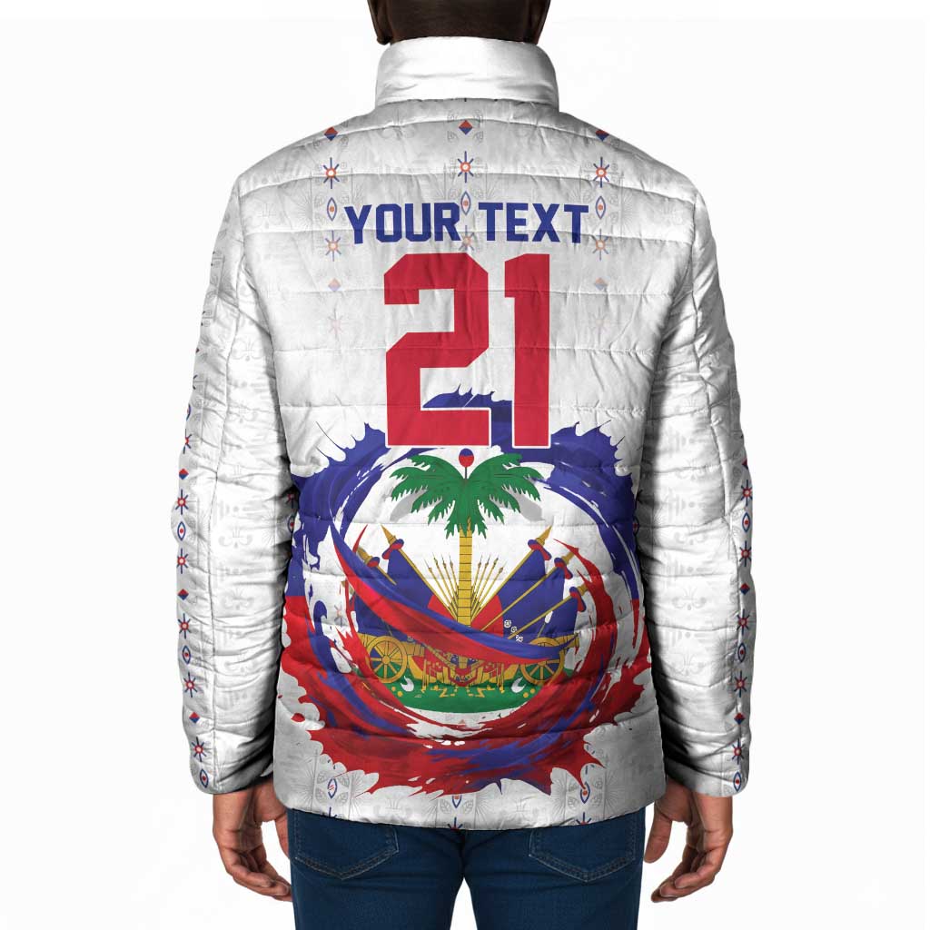 Custom Haiti Grenadye Alaso Padded Jacket White Nou Retounen Anko 1974-2026 - African Pride