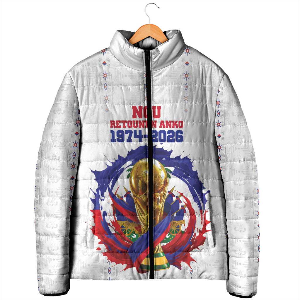 Custom Haiti Grenadye Alaso Padded Jacket White Nou Retounen Anko 1974-2026 - African Pride