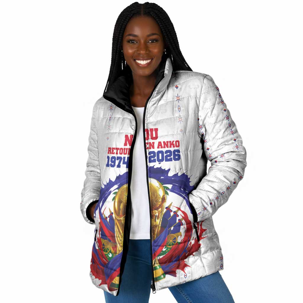 Custom Haiti Grenadye Alaso Padded Jacket White Nou Retounen Anko 1974-2026 - African Pride
