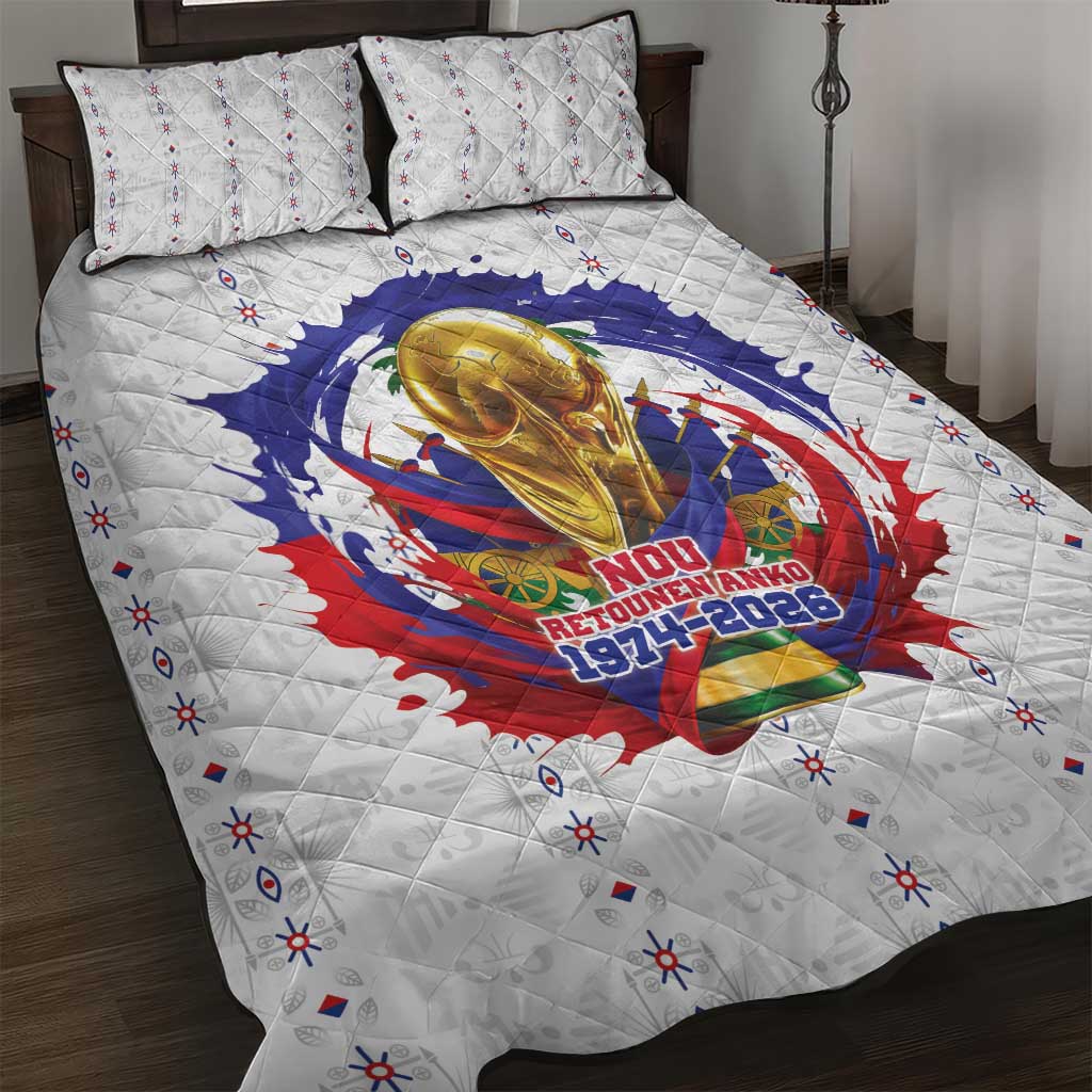 Haiti Grenadye Alaso Quilt Bed Set White Nou Retounen Anko 1974-2026 - African Pride