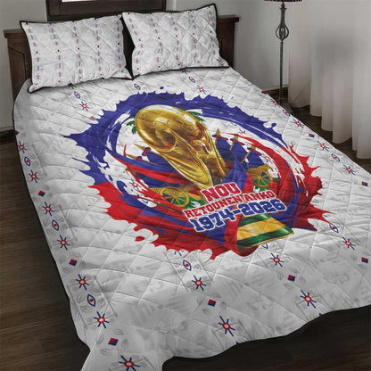 Haiti Grenadye Alaso Quilt Bed Set White Nou Retounen Anko 1974-2026 - African Pride