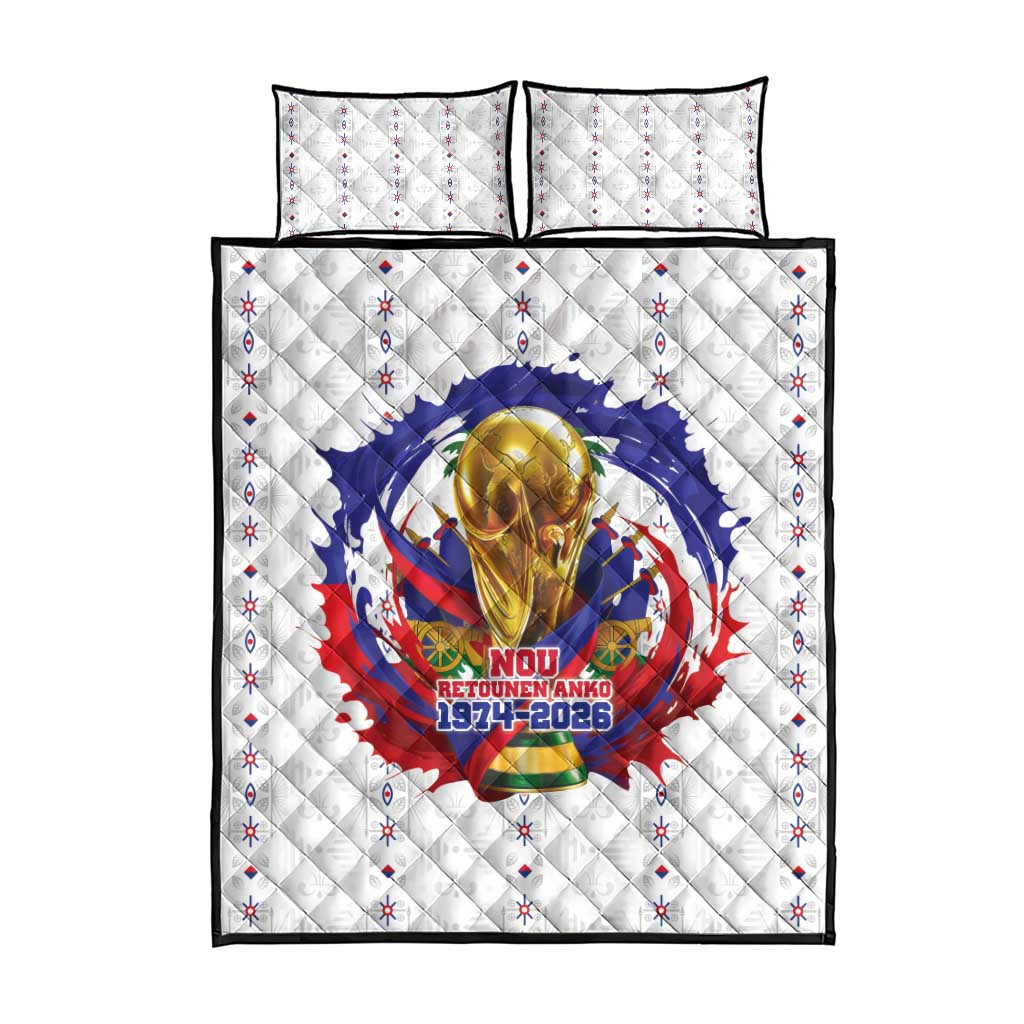 Haiti Grenadye Alaso Quilt Bed Set White Nou Retounen Anko 1974-2026 - African Pride