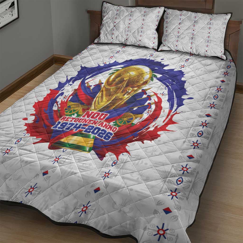 Haiti Grenadye Alaso Quilt Bed Set White Nou Retounen Anko 1974-2026 - African Pride